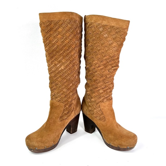 UGG Australia Arroyo Weave Suede Platform Boot, Dark Chestnut Size 9 - Picture 4 of 9